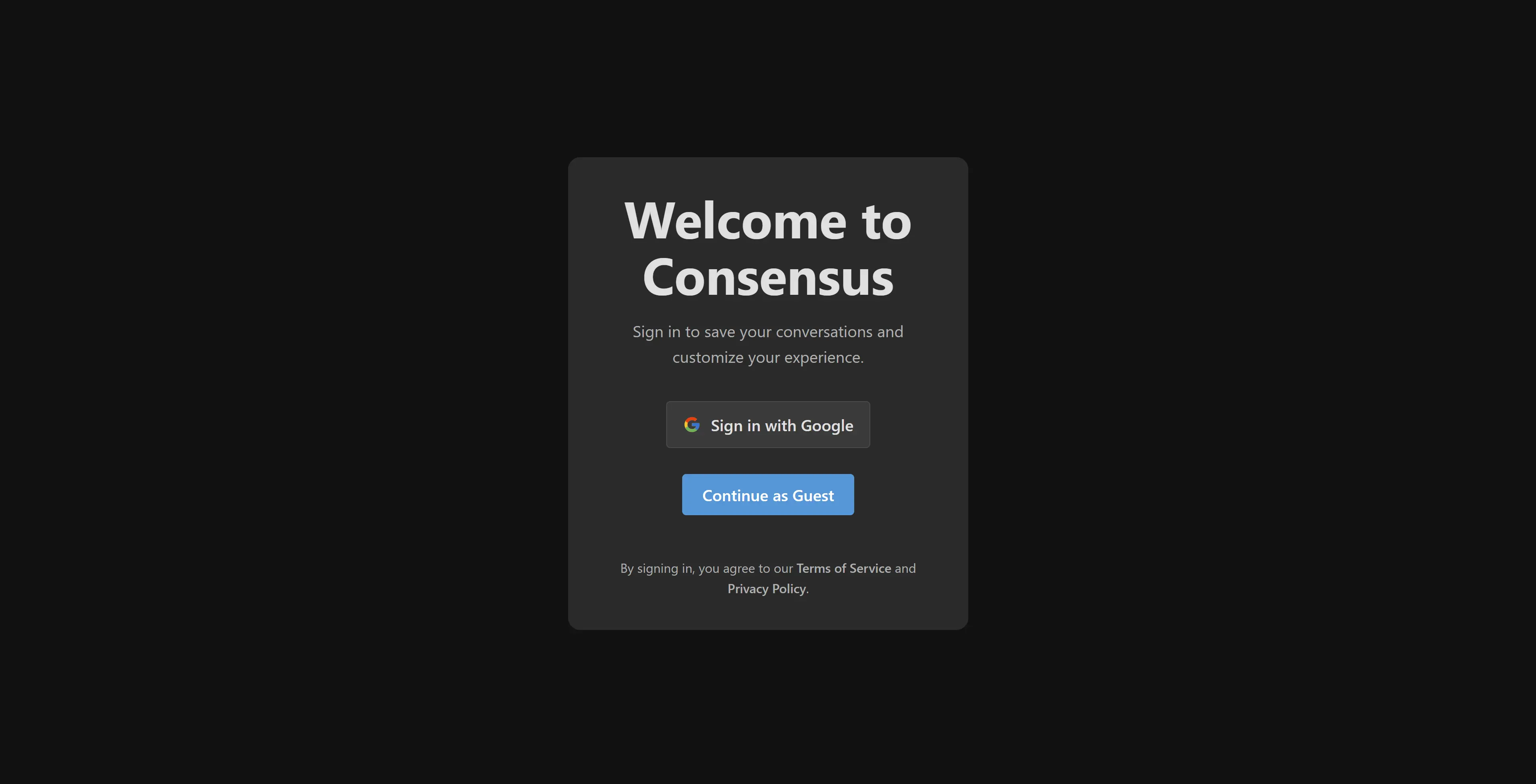 Consensus interface showing multi-model query comparison